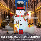 Outsunny 7ft Giant Christmas Inflatable Snowman with 2 Reindeer