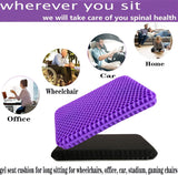 Orthopaedic Honeycomb Gel Seat Cushion, 3.5cm Extra Thick with Non-Slip Cover – Office, Car, Wheelchair, Purple
