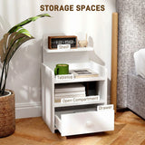 HOMCOM Bedside Cabinet with Drawer and Shelves – Versatile Bedside Table for Bedroom or Living Room, White