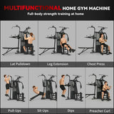 SPORTNOW All-in-One Home Gym Machine with 69kg Weight Stack & Pulley System – Multifunctional Power Cage, Black