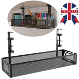 Under Desk Cable Management Tray, 39 x 12 x 7cm Iron Mesh Cord Holder – Office & Home Cable Organiser, Black