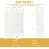 HOMCOM 3 Panel Folding Room Divider, Hand-Woven Paper Rope & Bamboo Privacy Screen – Living Room Partition