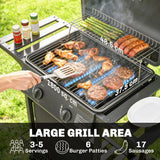 Outsunny 2-Burner Gas BBQ Grill – 2 x 2.5kW Burners with Side Tables, Warming Rack, Thermometer and Grease Tray, Black