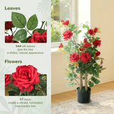 HOMCOM 90cm Artificial Rose Tree Set of 2