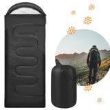 3-4 Season Single Sleeping Bag with Hood & Carry Bag – Rectangular Envelope Zip-Up Camping Bag for Adults & Kids