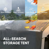 Outsunny 1.8 x 2.4m Waterproof Garden Storage Shed Tent – Portable Shelter for Motorbikes, Bikes and Garden Tools