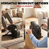 SPORTNOW Mini Exercise Bike with Stepless Resistance & LCD Monitor – Under Desk Arm & Leg Pedal Exerciser, Black