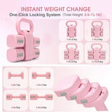 2-in-1 Adjustable Dumbbell & Kettlebell Set, 2kg to 5kg with Non-Slip Grip – Home Gym Hand Weights