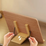 Adjustable Wooden Book Stand with Page Clips – Foldable Reading Rest for Cookbooks, Recipes & Music Scores