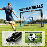 SPORTNOW 8 x 5ft Portable Football Goal with Foam-Padded Metal Frame & Ground Stakes – Garden Football Net for Training