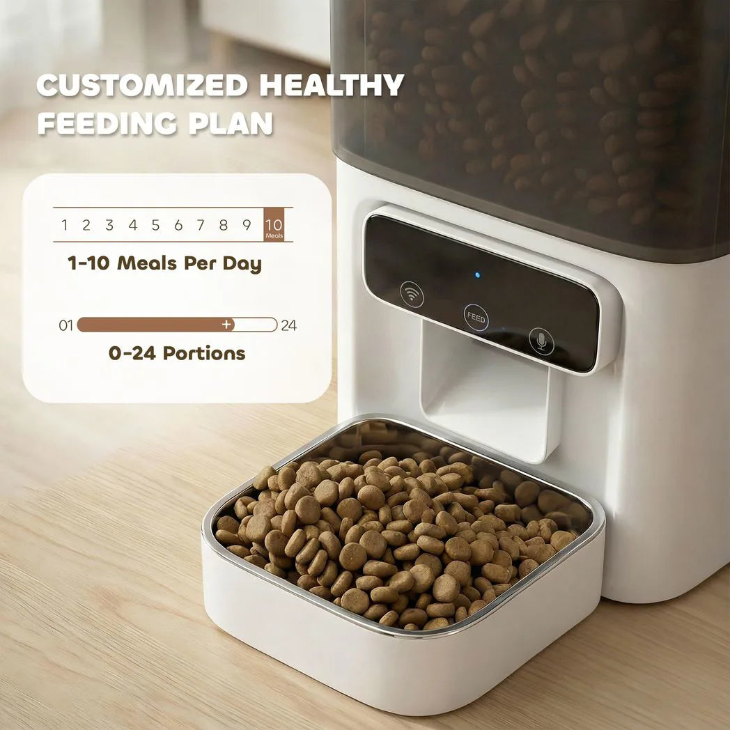 PawHut 4.5L WiFi Automatic Cat Feeder with Timer, Programmable 1–10 Meals – Dual Power Food Dispenser