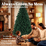 HOMCOM 6ft Hinged Artificial Fir Christmas Tree with 700 Branch Tips and Foldable Steel Stand, Green