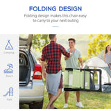 Outsunny Set of 2 Folding Garden Chairs with 5-Position Reclining High Back and Headrests – Texteline Seat