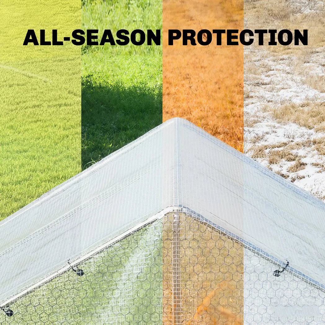 Outsunny 4 x 6m Waterproof Tarpaulin, 140GSM Heavy-Duty Tear-Resistant PE Tarp with Reinforced Grommets – UV-Protected Cover