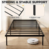 HOMCOM 3ft Single Bed Frame with Underbed Storage Space – Black Metal Platform Bed with Steel Slat Support