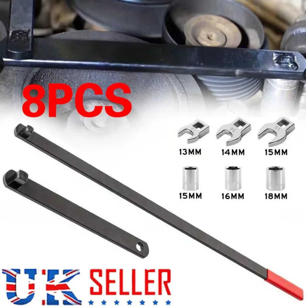 8pack Serpentine Belt Tension Setting Tool Set 580mm Long 3/8" Pulley Wrench Kit