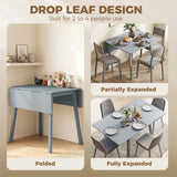 HOMCOM Solid Wood Folding Dining Table, Drop Leaf Rectangle Kitchen Table for 2–4 People with Angled Legs