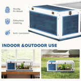 PawHut Wooden Tortoise House with Mesh Roof and Side Panels – Small Reptile Habitat