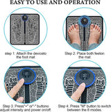 Electric Foot Massager Pad with 19 Intensity Levels & 8 Modes – Rechargeable USB Foot Massage Mat, Black