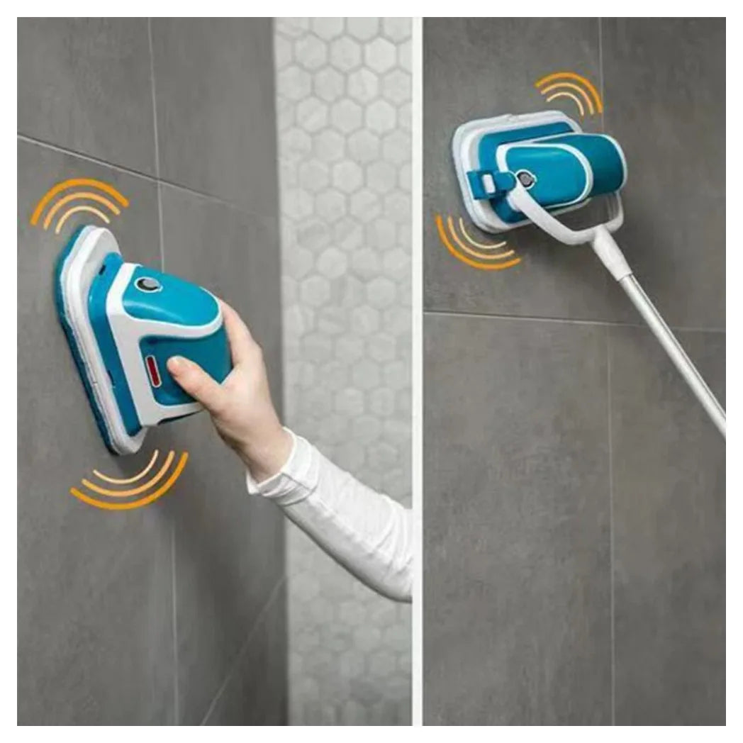 Cordless Vibrating Scrubber with Extendable Pole & 2 Brush Heads – Multi-Function Home Cleaning Brush