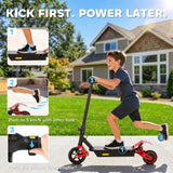 AIYAPLAY Foldable Kids Electric Scooter with LCD Display and Dual Shock Absorption – 15 km/h, Ages 6–14, Red