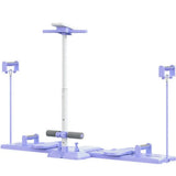 5-in-1 Folding Ski Machine & Hip Leg Exerciser with Counter & Tension Ropes – Home Core Trainer, Purple