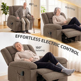 HOMCOM Oversized Riser Recliner Chair with Massage and Heat, Power Lift, Wide Seat and Back, Brown