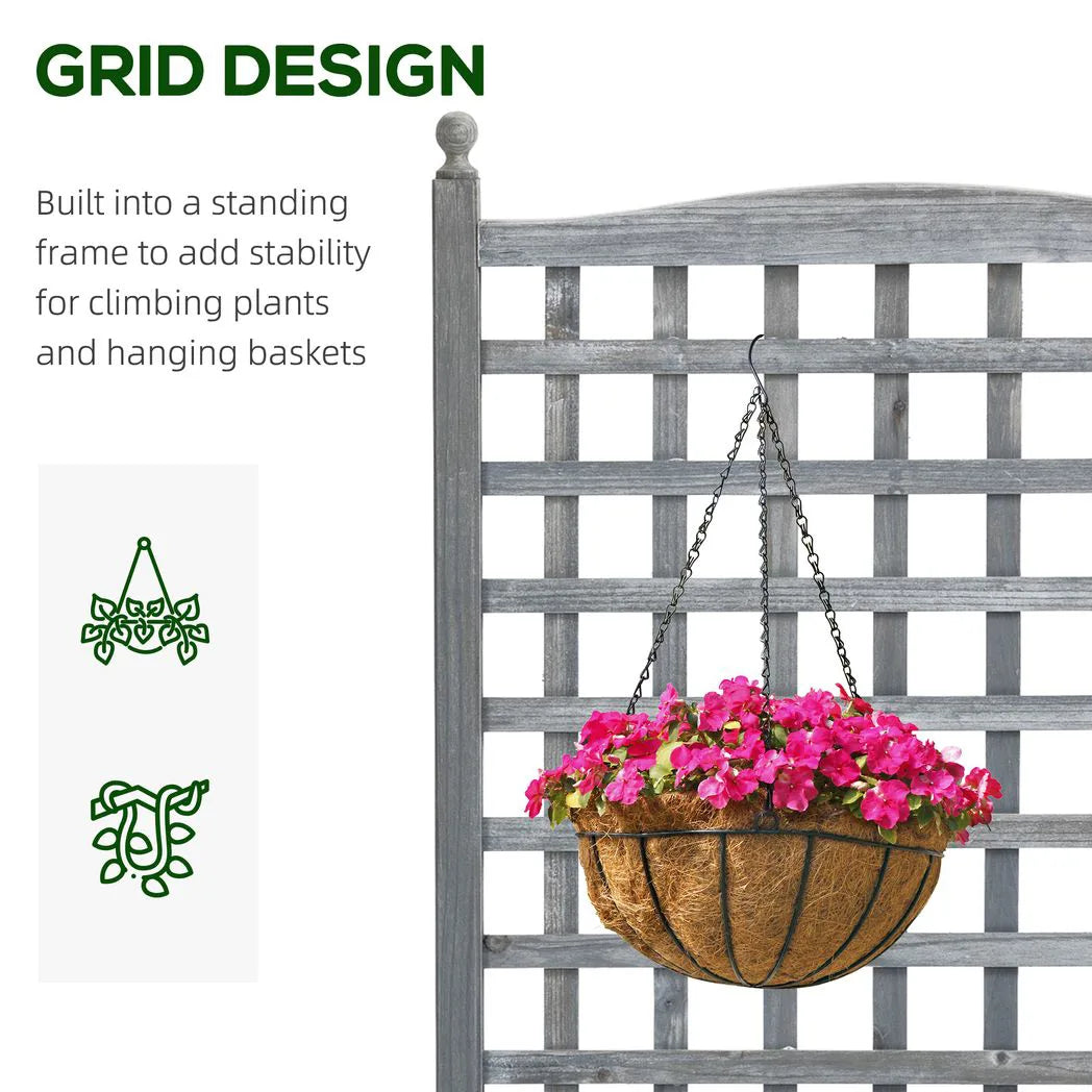 Outsunny Wooden Raised Planter with Trellis