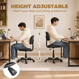 HOMCOM Small Armless Office Chair with Swivel Wheels & Gas Lift – Space-Saving Desk Chair, Black