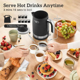 HOMCOM Textured Kettle and 4-Slice Toaster Set, 1.7L 3000W Rapid Boil Kettle – Kitchen Set, Black