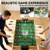SPORTNOW 4ft Table Football with 22 Players, 2 Balls & Manual Scorers – Foosball Game Table, Natural Wood Finish