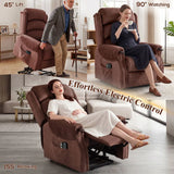 HOMCOM Power Lift Recliner Chair with Vibration Massage, Heat and Wood Grips – Pocket Spring, Brown
