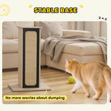 PawHut 63cm Cat Scratching Post with Replaceable Scratching Board, Top Perch & Sisal Scratch Mat – Oak