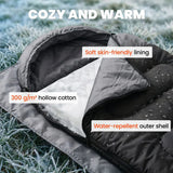 Outsunny 3-Season Sleeping Bag for Adults with L-Shaped Zip – Lightweight, Compact Camping Sleeping Bag, Black