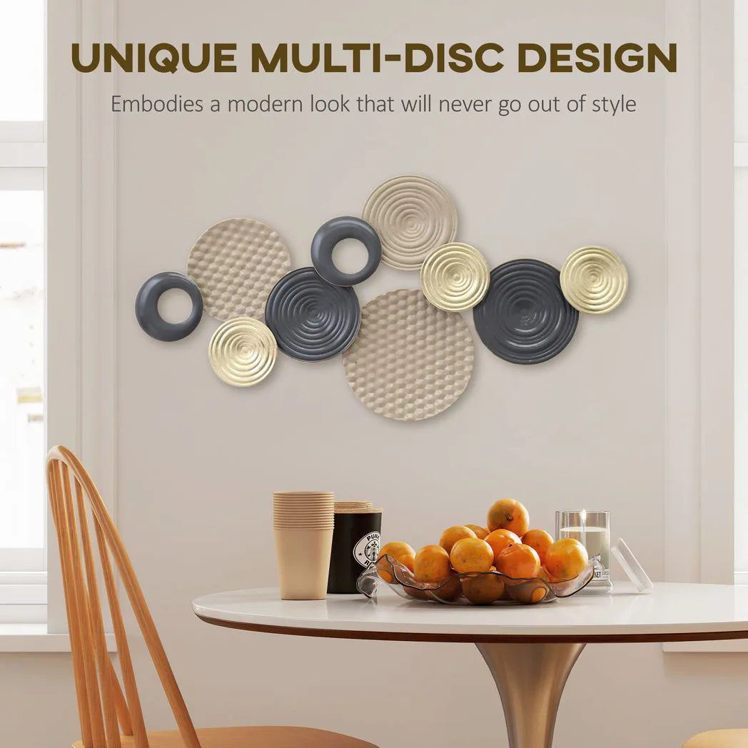 HOMCOM 3D Hand-Painted Metal Wall Art