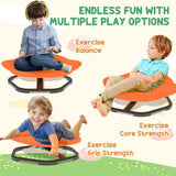 AIYAPLAY Planet-Shaped Kids Sensory Swivel Chair for Balance and Coordination – 360° Spin, Orange