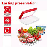 Stackable Reusable Food Storage Trays with Buckle Closure and Vacuum Seal, 4/6 Piece Set – Fridge Organiser