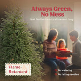 HOMCOM 5ft Full Spruce Artificial Christmas Tree with 1375 Dense Tips & Foldable Metal Stand – Green