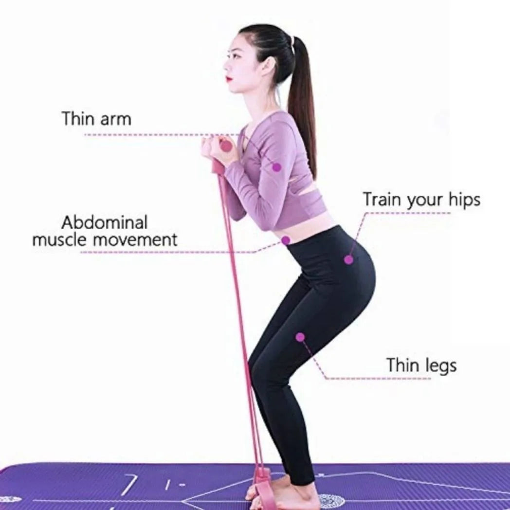 Multi-Function Tension Rope 6Tube Gym Fitness Foot Pedal Exerciser Pull Band New-Purple