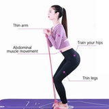 Multi-Function Tension Rope 6Tube Gym Fitness Foot Pedal Exerciser Pull Band New-Purple