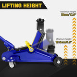 Trolley Jack 2 Ton Low Profile Hydraulic Floor Jack – Garage Car and Van Lifting, Blue