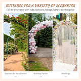 Outsunny 210 cm Metal Garden Trellis Arch with Steel Tubing & Scrollwork – Wedding Arbour, Dark Grey