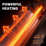 Outsunny 2000 W Electric Infrared Patio Heater with Cover – Free Standing or Wall Mounted, IP65, Black