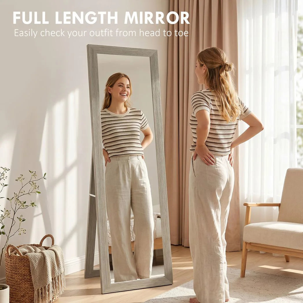 HOMCOM Full Length Mirror, 37 x 157 cm, Hanging or Freestanding