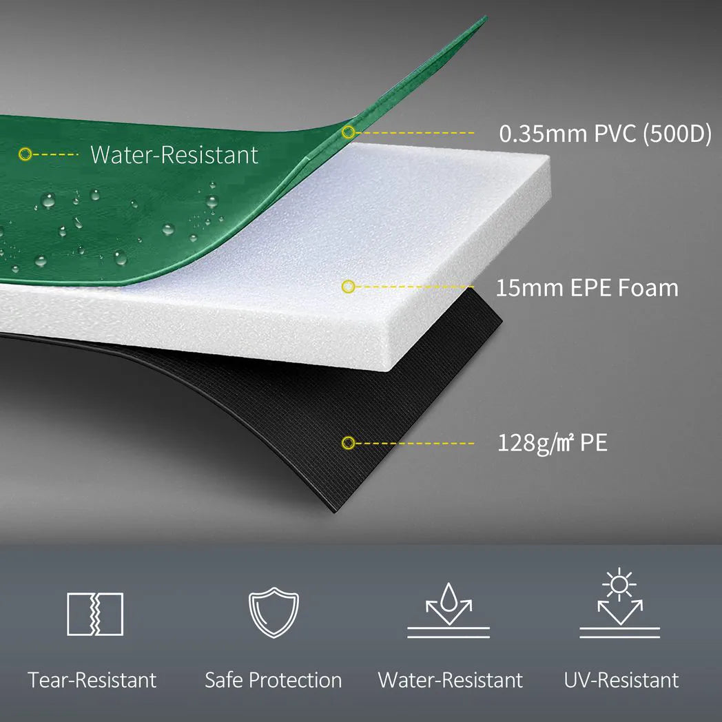 HOMCOM 12ft Trampoline Spring Cover Pad, 366cm Replacement Safety Surround with Foam Padding – Green