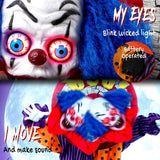 HOMCOM 167 cm Life Size Animated Clown Halloween Decoration
