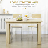HOMCOM Dining Table for 4-6 People with Wood-Effect Melamine Top – Compact Kitchen Table, Oak