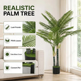 HOMCOM Artificial Palm Tree with 16 PEVA Leaves