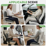 2-in-1 Ergonomic Memory Foam Back and Seat Cushion with Lumbar Support – L-Shaped, Non-Slip Base, Grey