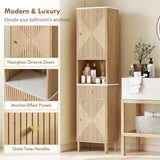 HOMCOM Slim Tall Bathroom Cabinet with Drawer and Adjustable Shelves – Scandinavian Style Storage, Wood-Effect